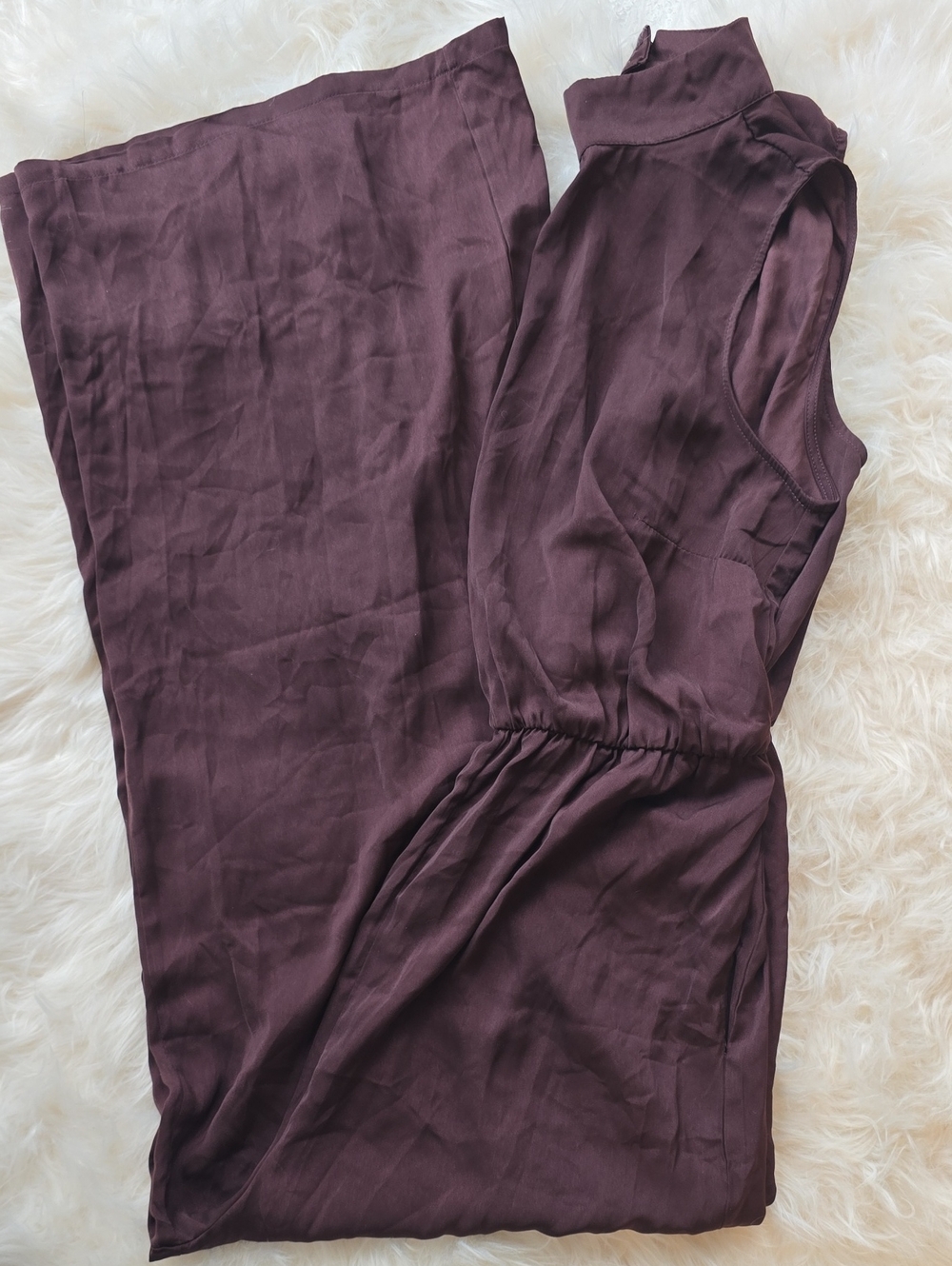 LASCANA Plum Sleeveless Wide Leg Jumpsuit Size 8